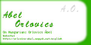 abel orlovics business card